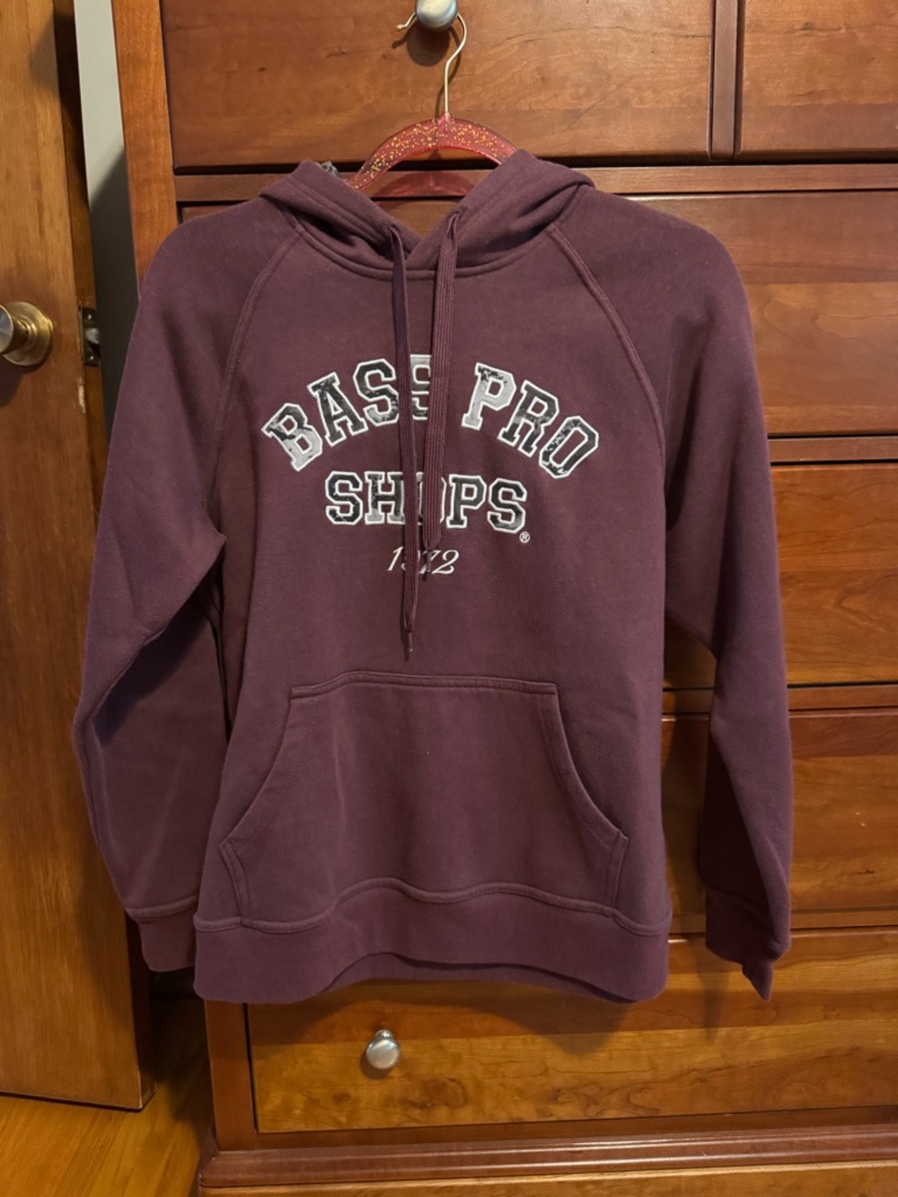 Bass Pro Shops Plum Pullover Hoodie with White Logo